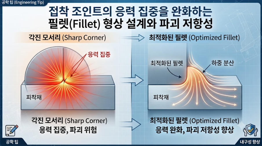 접착 조인트의 응력 집중을 완화하는 필렛(Fillet) 형상 설계와 파괴 저항성 2 image 19