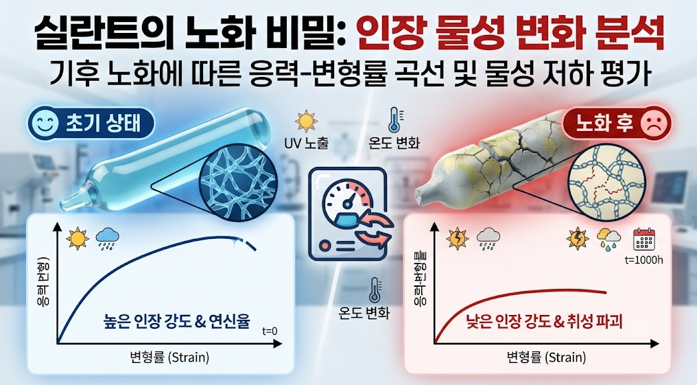 실란트의 기후 노화(Weathering)에 따른 인장 응력-변형률 곡선 변화와 기계적 물성 저하 평가 1 image 28