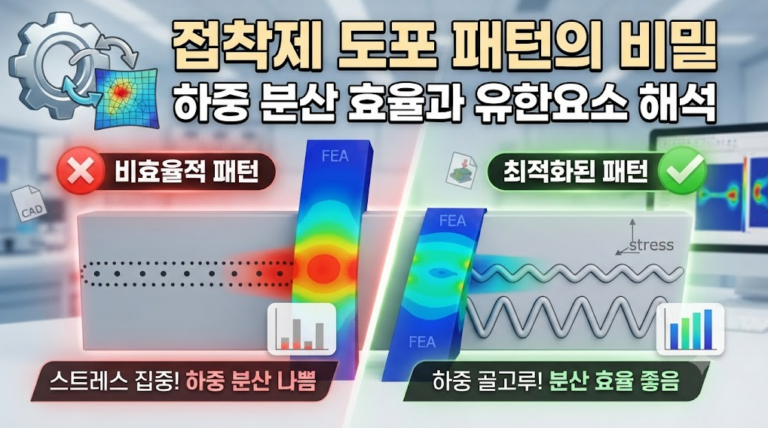 접착제 도포 패턴(비드 형상)에 따른 구조물의 하중 분산 효율 및 유한요소 해석